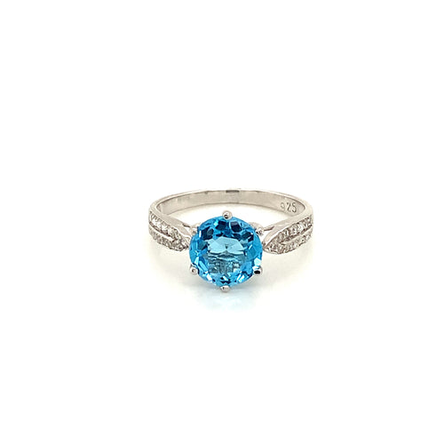 Blue Topaz Silver Ring