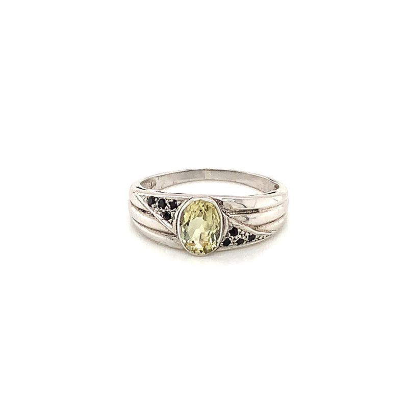 Yellow Topaz Silver Ring