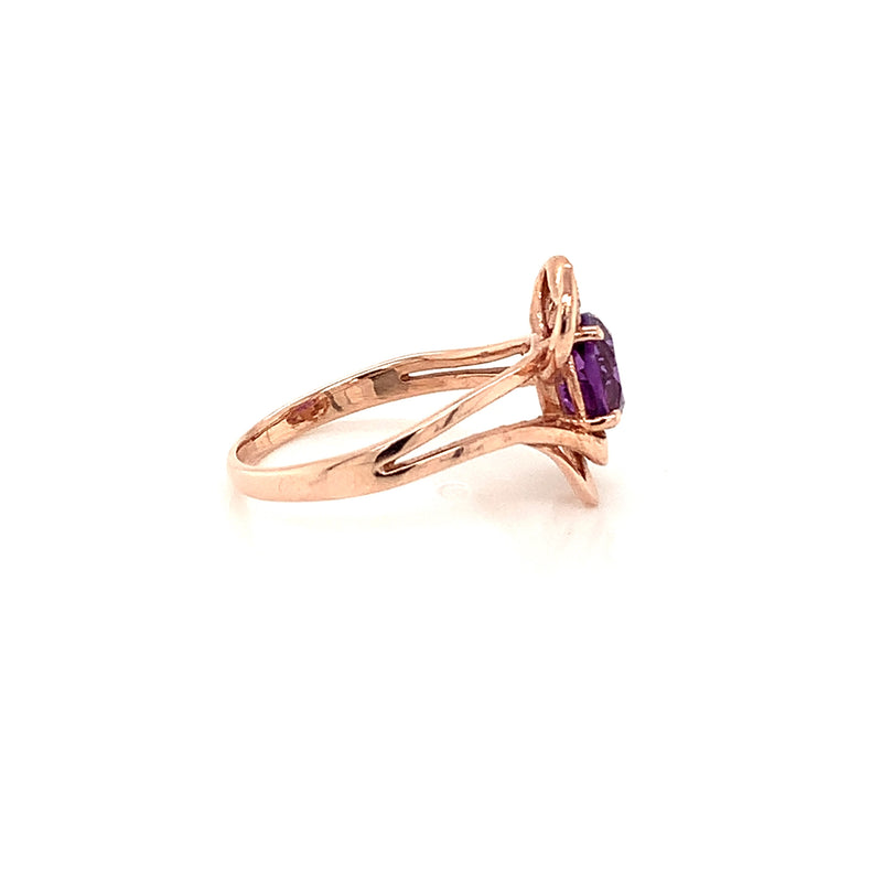 Amethyst Gold Plated Silver Ring