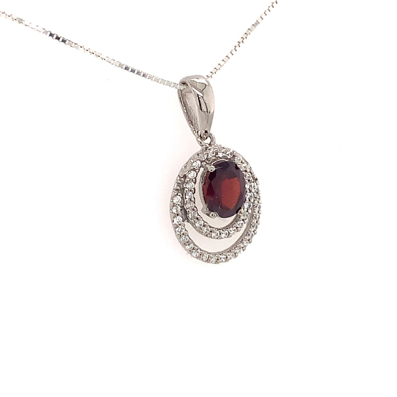 Rhodolite Garnet Silver Pendant