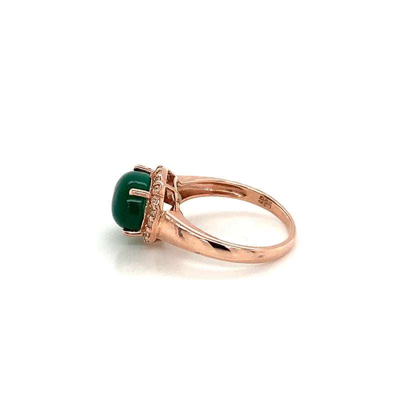 Chrysoprase Gold Plated Silver Ring