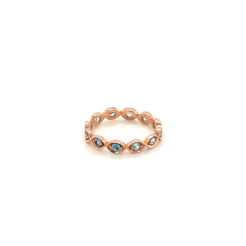 Aquamarine Gold Plated Silver Ring