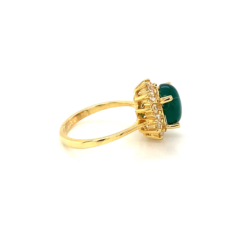 Chrysoprase Gold Plated Silver Ring