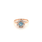 Aquamarine Gold Plated Silver Ring