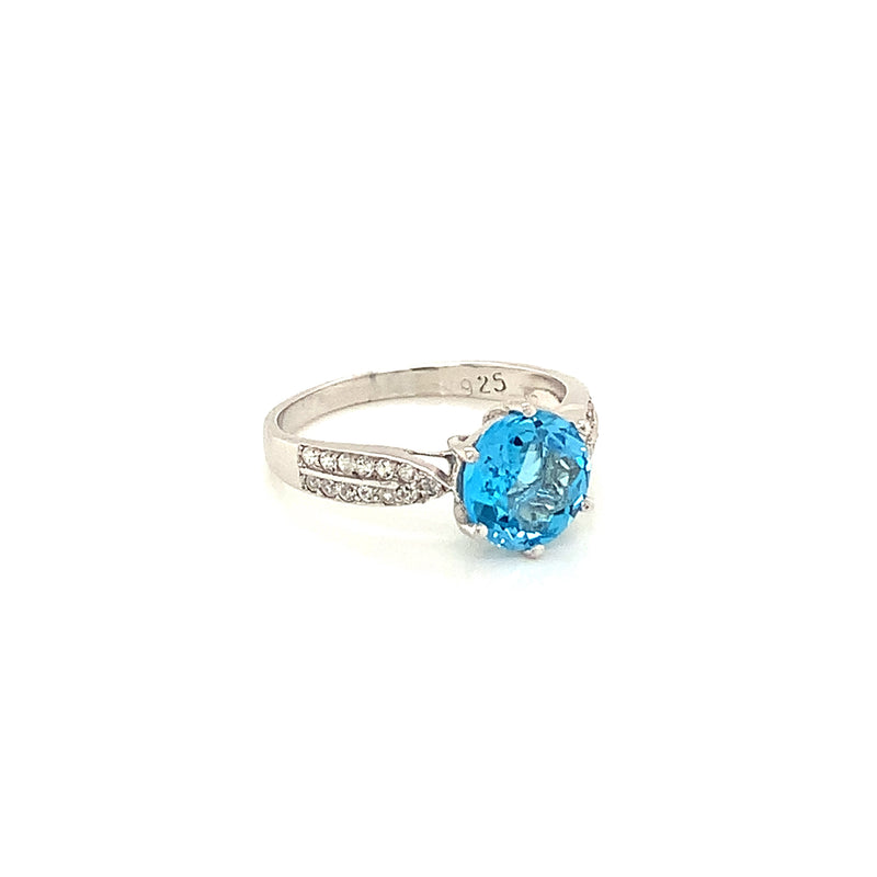 Blue Topaz Silver Ring