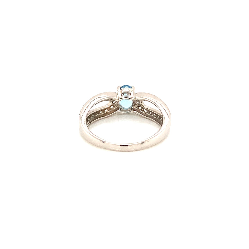 Blue Topaz Silver Ring