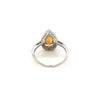 Citrine Set In Black Spinel Silver Ring